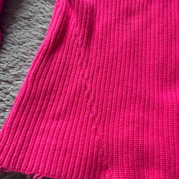 Generation Love Sadie Cashmere & Wool Asymmetric Sweater Hot Pink Medium - Picture 4 of 10